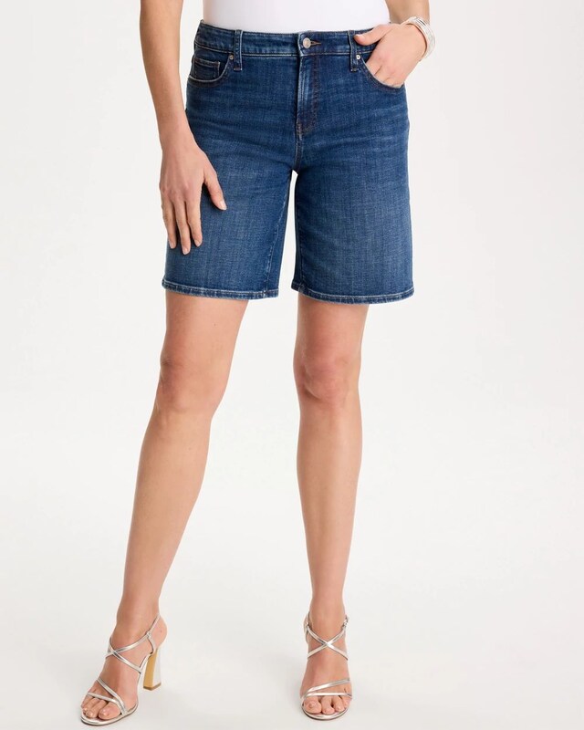 Girlfriend Slim Indigo Jean Shorts - image 1